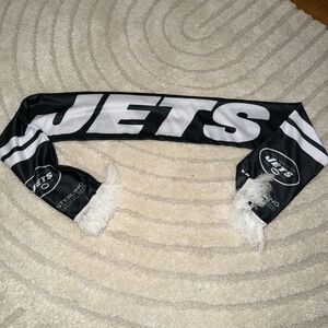 NY JETS NFL Green Acrylic White Fringe Scarf (Sterling National Bank)